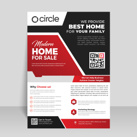 Black red professional real estate flyer template