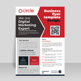 Simple business flyer template design vector