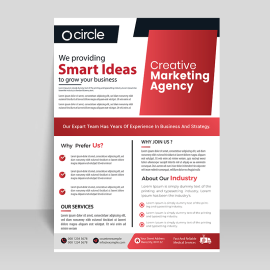 Gradient red business flyer vector template