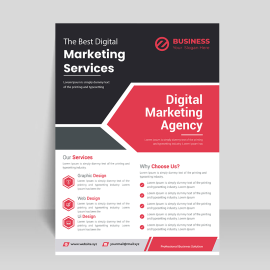 Black red vector leaflet design