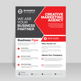 Red and black vector leaflet design