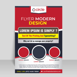 Modern simple red flyer design template