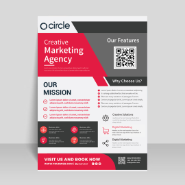 Business management red and grey multi use flyer