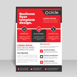 Red black flyer brochure