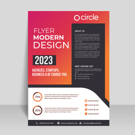 Red black high end flyer design template for free