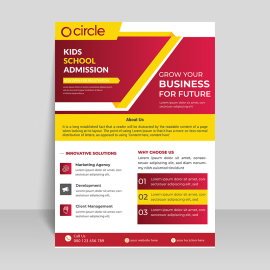 Yellow red bright flyer template