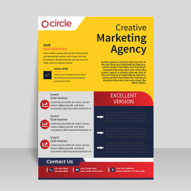 Yellow Red funky bright flyer design template