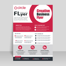 Red corporate flyer template design vector