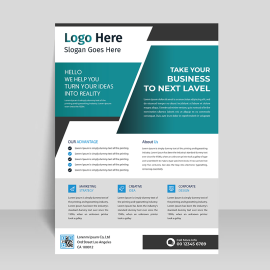 Teal green corporate brochure template