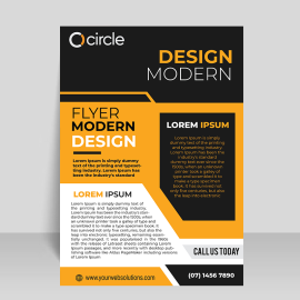 Black A4 orange flyer leaflet