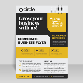 Business black A4 flyer ready to print