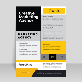 Free Luxury black yellow grey color combination flyer poster vector for non profit business