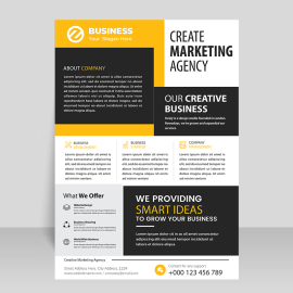 Yellow black professional flyer template vector