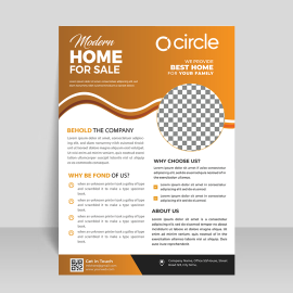 Brown  vector flyer professional info leaflet