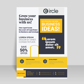 Yellow black bright flyer design