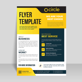 Professional  gradient bright yellow flyer ready to print