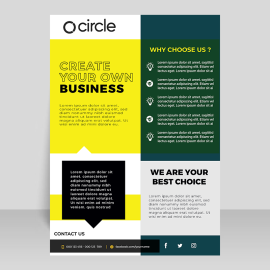 Yellow green professional flyer template for free