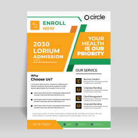 Orange green vector template