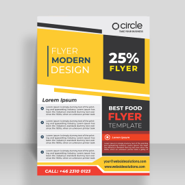 Modern discount banner bright yellow vector