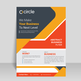 Abstract yellow orange professional flyer design