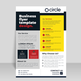 Professional modern A4 flyer template vector