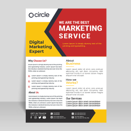 Red abstract business flyer brochure vector