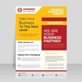 Business yellow leaflet design