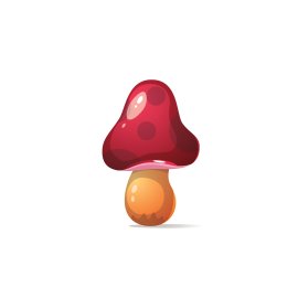 Cartoon style red mushroom illustration vector