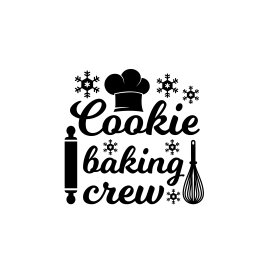 Coffee baking crew typography for cooking hat and tools