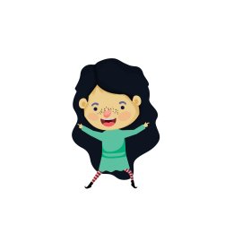 Cute birthday girl dancing png