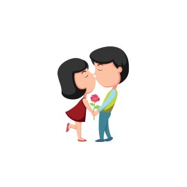 Cute loving couple vector png
