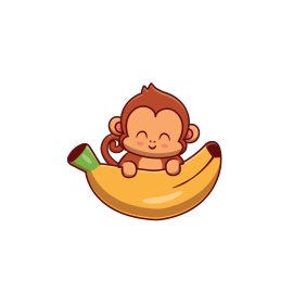 Cute monkey with banana png