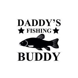 Daddy's fishing buddy vector typography for free