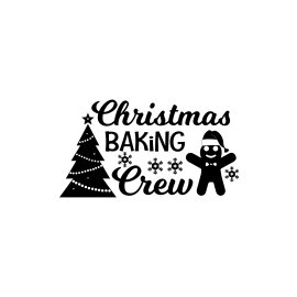Ginger bread Christmas baking crew with Christmas tree typography vector