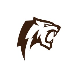 Hand drawn abstract lion head roaring vector