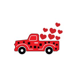 Heart red love car vector