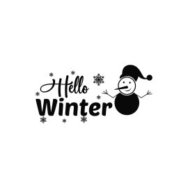 Hello winter snowman abstract winter Christmas design