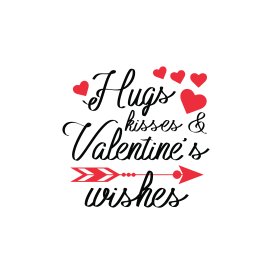 Hugs kisses and valentine wishes valentine vector