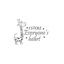 I stole everyone's heart quotes valentine's day with cartoon giraffe vector phrase