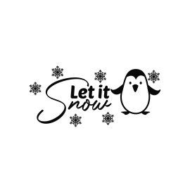Let it snow typography with premium vector