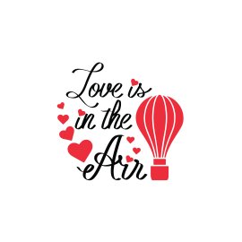Love is in the air lettering for stickers abstract love design