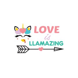 Love is llamazing cute valentine quote vector