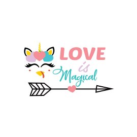 Love is magical quote for valentine vector