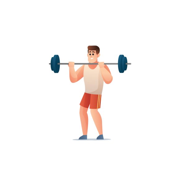 Man lifting dumbbells doing exercise vector - freepng