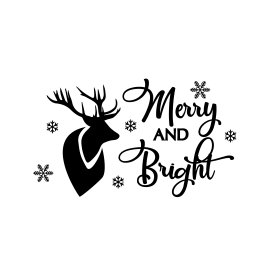 Merry and bright Christmas reindeer illustration t-shirt design