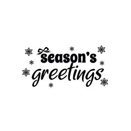Season's greetings with snowflakes greeting card design premium vector