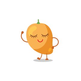 Smiling happy mango dancing mascot png