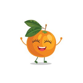 Smiling dancing orange mascot vector design