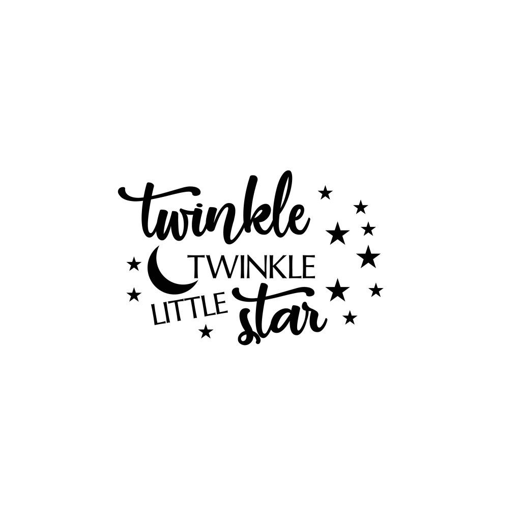 Twinkle twinkle little star rhymes letters typography premium vector ...