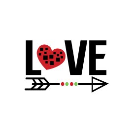 Valentine love lettering and arrow vector